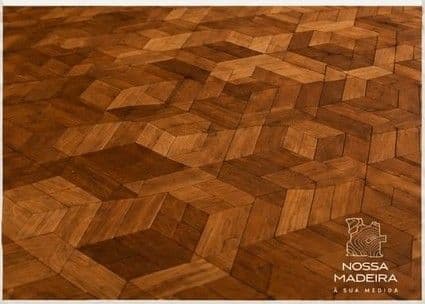 Pavimento em Mosaico  de Madeira  Maciça